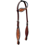 Bar H Equine Genuine Western American Leather Horse Premium Headstall & Breast Collar Set