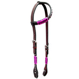 Bar H Equine Genuine Western American Leather Horse Premium Headstall & Breast Collar Set