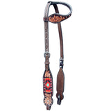 Bar H Equine Genuine Western American Leather Horse Premium Headstall & Breast Collar Set