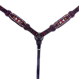 BAR H EQUINE Western Leather Horse Premium Headstall & Breast Collar Set