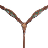 BAR H EQUINE Western Leather Horse Premium Headstall & Breast Collar Set