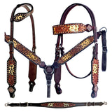 Bar H Equine American Leather Horse Saddle Tack One Ear Headstall | Breast Collar | Browband Headstall | Wither Strap | Tack Set BER238