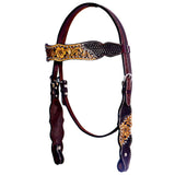 BAR H EQUINE Western Leather Horse Premium Headstall & Breast Collar Set