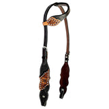 BAR H EQUINE Western Leather Horse Premium Headstall & Breast Collar Set