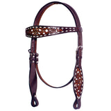 Bar H Equine American Leather Horse Saddle Tack One Ear Headstall | Breast Collar | Browband Headstall | Wither Strap | Tack Set BER246