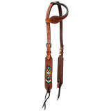 Bar H Equine American Leather Horse Saddle Tack One Ear Headstall | Breast Collar | Browband Headstall | Wither Strap | Tack Set BER262