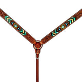 Bar H Equine American Leather Horse Saddle Tack One Ear Headstall | Breast Collar | Browband Headstall | Wither Strap | Tack Set BER262