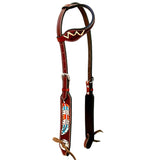 Bar H Equine American Leather Horse Saddle Tack One Ear Headstall | Breast Collar | Browband Headstall | Wither Strap | Tack Set BER263