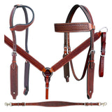 Bar H Equine American Leather Horse Saddle Tack One Ear Headstall | Breast Collar | Browband Headstall | Spur Straps | Wither Strap | Tack Set BER264