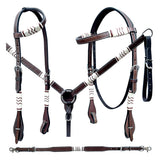 Bar H Equine American Leather Horse Saddle Tack One Ear Headstall | Breast Collar | Browband Headstall | Spur Straps | Wither Strap | Tack Set BER271