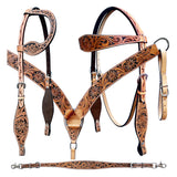 Bar H Equine American Leather Horse Saddle Tack One Ear Headstall | Breast Collar | Browband Headstall | Spur Straps | Wither Strap | Tack Set BER273