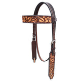 Bar H Equine Genuine Western American Leather Horse Premium Headstall & Breast Collar Set