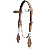 Bar H Equine American Leather Horse Saddle Tack One Ear Headstall | Breast Collar | Browband Headstall | Wither Strap | Tack Set BER279