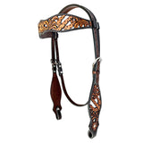 Bar H Equine American Leather Horse Saddle Tack One Ear Headstall | Breast Collar | Browband Headstall | Wither Strap | Tack Set BER280