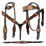 Bar H Equine American Leather Horse Saddle Tack One Ear Headstall | Breast Collar | Browband Headstall | Wither Strap | Tack Set BER280