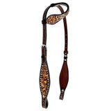 Bar H Equine Genuine Western American Leather Horse Premium Headstall & Breast Collar Set