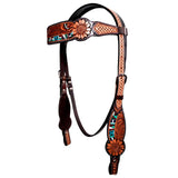 Bar H Equine American Leather Horse Saddle Tack One Ear Headstall | Breast Collar | Browband Headstall | Spur Straps | Wither Strap | Tack Set BER284