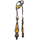 Bar H Equine American Leather Horse Saddle Tack One Ear Headstall | Breast Collar | Browband Headstall | Spur Straps | Wither Strap | Tack Set BER312