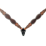 Bar H Equine Genuine Western American Leather Horse Premium Headstall & Breast Collar Set