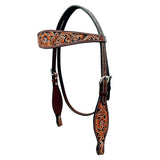 Bar H Equine Genuine Western American Leather Horse Premium Headstall & Breast Collar Set