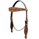 Bar H Equine Genuine Western American Leather Horse Premium Headstall & Breast Collar Set