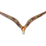 Bar H Equine Genuine Western American Leather Horse Premium Headstall & Breast Collar Set