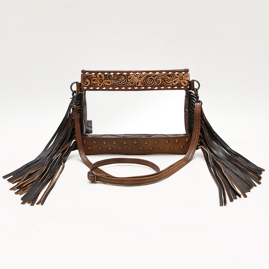 American Darling Clear Bag Full Grain Genuine Leather Western Women Handbag Purse | for Cute Travel