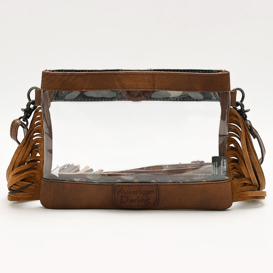 American Darling Clear Bag Full Grain Genuine Leather Western Women Handbag Purse | for Cute Travel