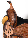 COMFYTACK Western Horse Barrel Racing American Leather Saddle Floral Carved & Tack Set Dark Brown