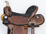 COMFYTACK Western Horse Barrel Racing Trail Pleasure American Leather Saddle With Tack Set Brown