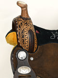 COMFYTACK Western Horse Barrel Racing Trail Pleasure American Leather Saddle With Tack Set Brown