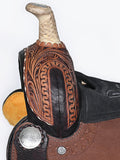 COMFYTACK Western Horse Barrel Racing Trail Pleasure American Leather Saddle With Tack Set Brown