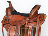COMFYTACK Western Horse Barrel Racing Trail Pleasure American Leather Saddle With Tack Set Brown