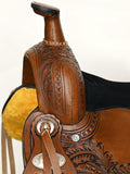 COMFYTACK Western Horse Barrel Racing Trail Pleasure American Leather Saddle With Tack Set Brown