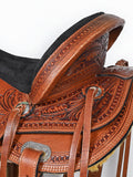 COMFYTACK Western Horse Barrel Racing Trail Pleasure American Leather Saddle With Tack Set Brown