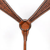 COMFYTACK Western Horse Headstall Breast Collar Set American Leather Tan