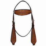 COMFYTACK Western Horse Headstall Breast Collar Set American Leather Tan