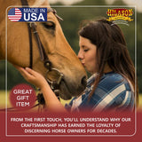 HILASON Western Wool Felt Horse Saddle Pad W/ Distressed Wear Leather Made in USA | for Horses
