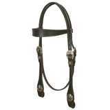 Hilason Western Horse Genuine Leather Headstall Bridle Engraved GS Concho Brown