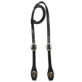 Hilason Horse Genuine Leather One Ear Headstall Bridle GS Concho Black