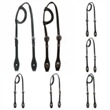 Hilason Horse Genuine Leather One Ear Headstall Bridle GS Concho Black