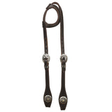 Hilason Western Horse Genuine Leather One Ear Headstall Bridle Engraved GS Concho Brown