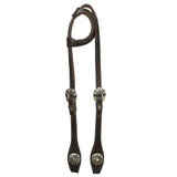 Hilason Western Horse Genuine Leather One Ear Headstall Bridle Engraved GS Concho Brown