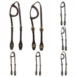 Hilason Western Horse Genuine Leather One Ear Headstall Bridle Engraved GS Concho Brown