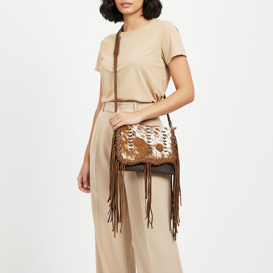 American Darling Crossbody Hair On Genuine Leather Western Women Bag Handbag Purse | for Cute