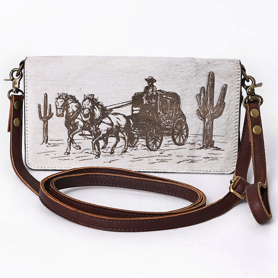 American Darling Organiser Bag, Hand Painted Western Leather, Vegetable Tanned Full Grain, 4in (H) X 8in (W) X 1.5in (D)