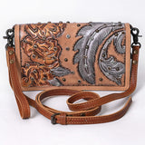 American Darling Organiser Hand Tooled Genuine Leather Women Bag Western Handbag Purse