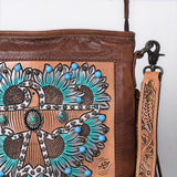 American Darling Messenger Hand Tooled Hair On Genuine Leather Women Bag Western Handbag Purse