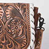 American Darling Hand Tooled Leather Cross Body Bag with Floral Carving, Genuine Leather Build, Adjustable Strap & Organized Interior for Everyday Use