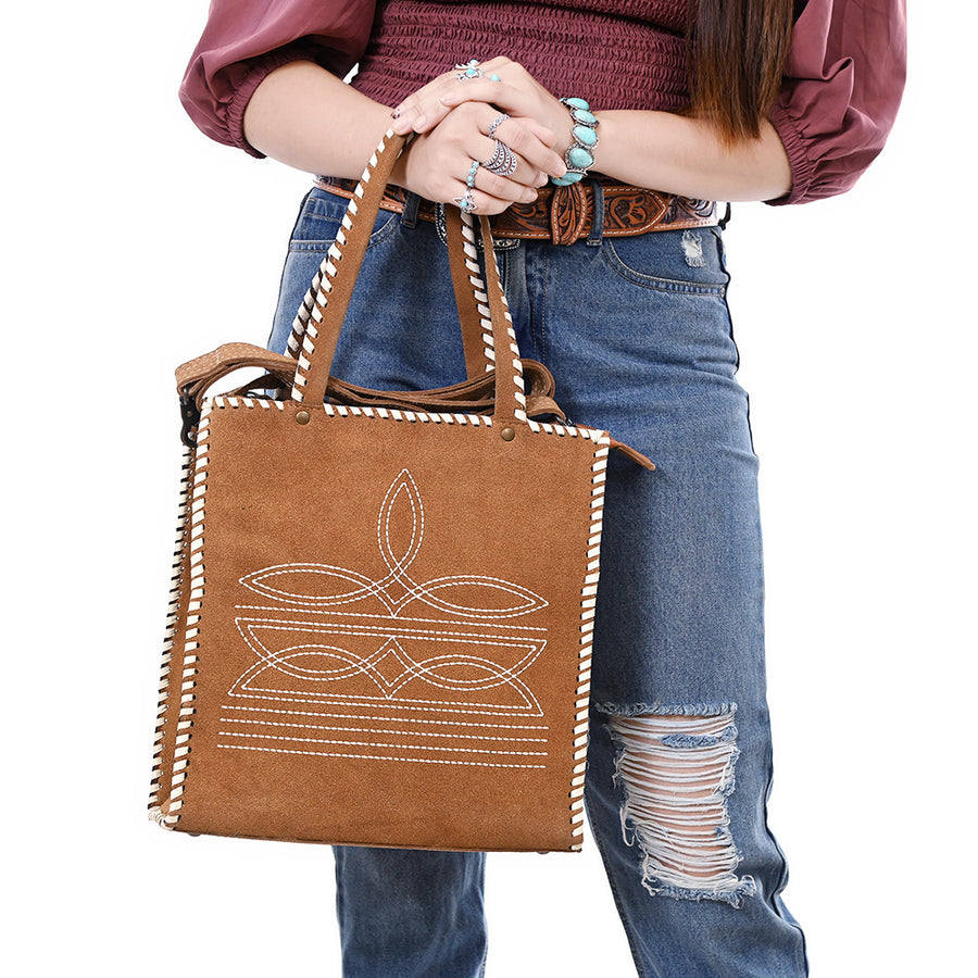 American Darling Tote Hand Tooled Genuine Suede Leather Women Bag Western Handbag Purse| Bag| Travel